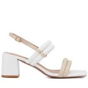 NWOT Torgeis Women's Palm Heel Sandal in White - Size 8